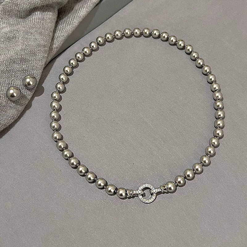 Grey Vintage Pearl Necklace