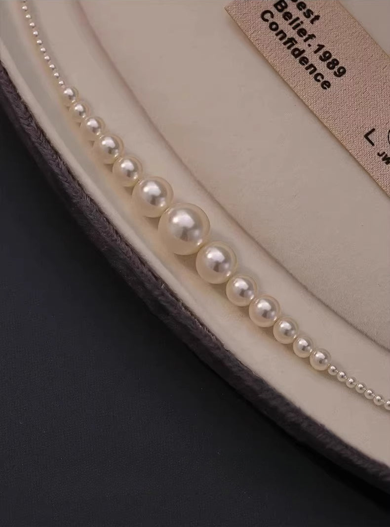Light luxury high-end design crystal pearl necklace