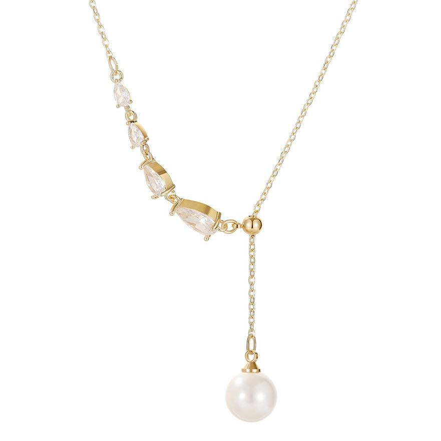 Water drop fringed pearl necklace
