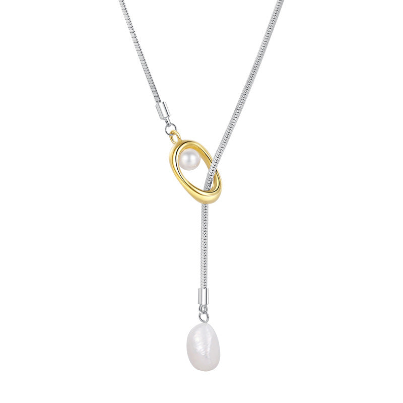 Water drop pull pearl necklace