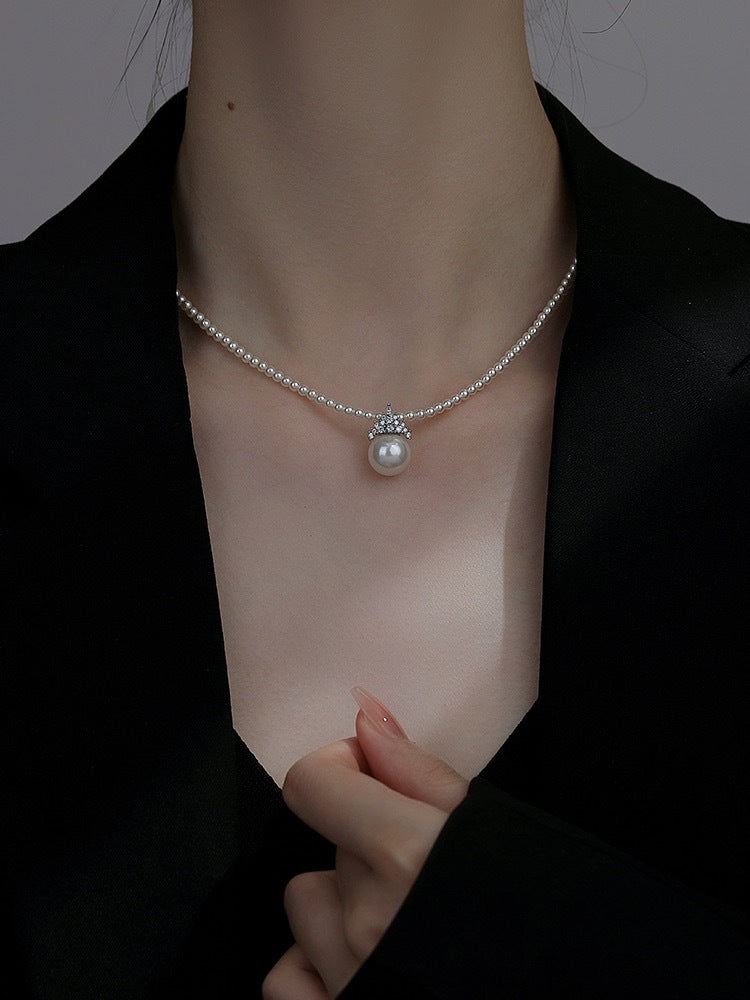 Shijia Pearl Crown Design Necklace