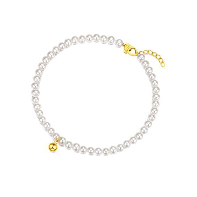 Small gold bead pearl bracelet
