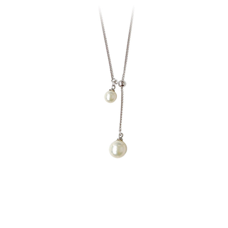 Adjustable tassel design crystal pearl pendant