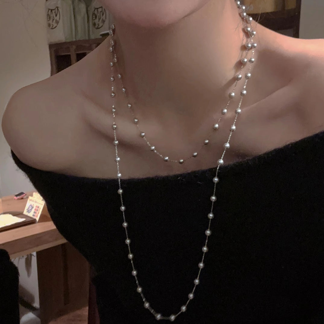 Double Stacked Pearl Necklace