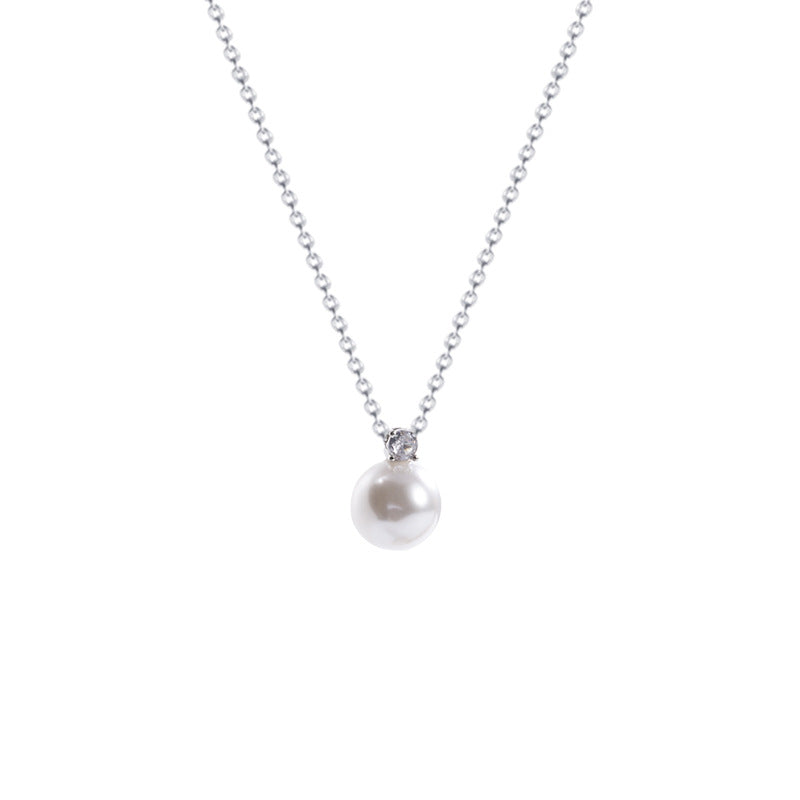 Gray Pearl Simple Design Necklace