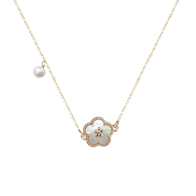 Flower Design Pearl Neck Chain