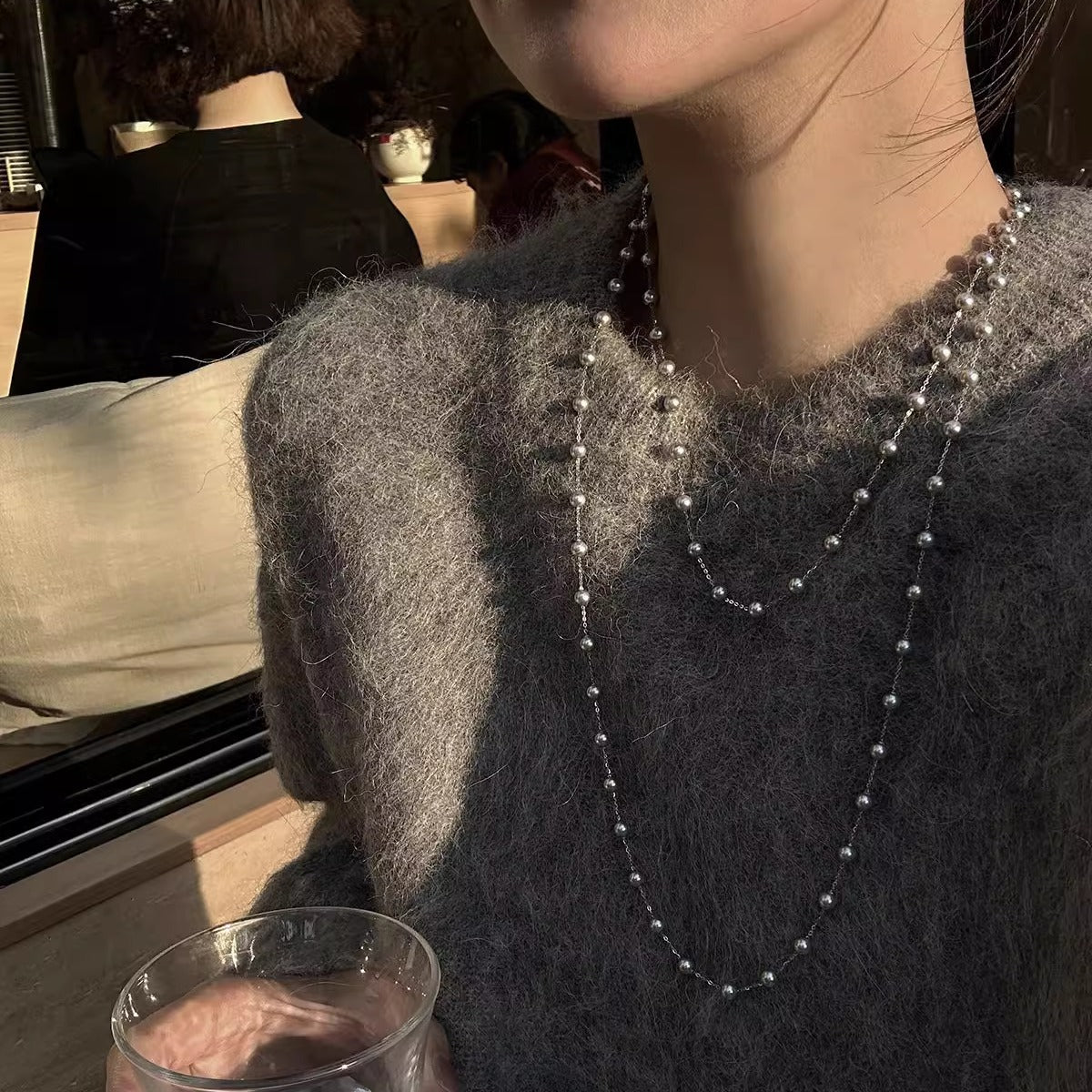 Double Stacked Pearl Necklace
