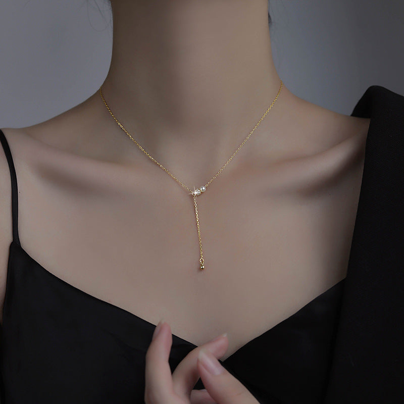 Pearl small waist fringed collarbone chain