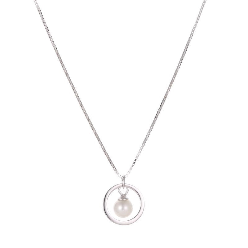 Pearl Simple Design Silver Necklace