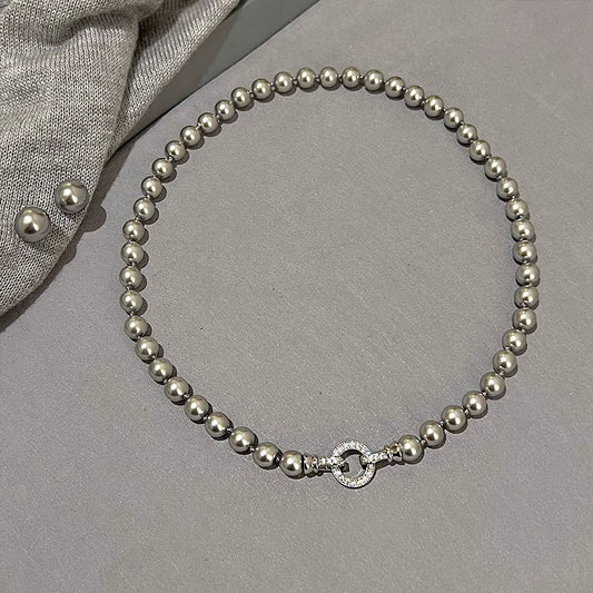 Grey Vintage Pearl Necklace