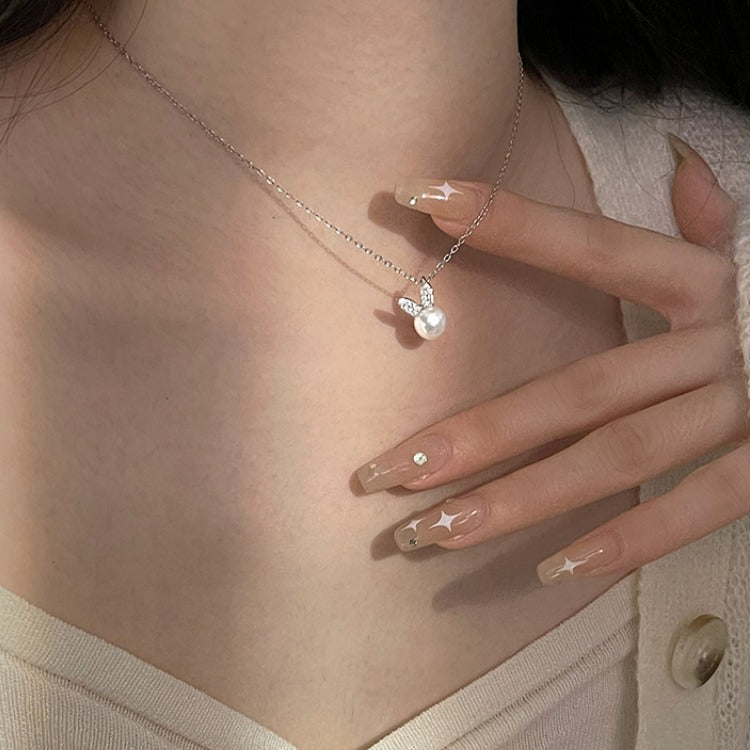 Rabbit Design Pearl Necklace