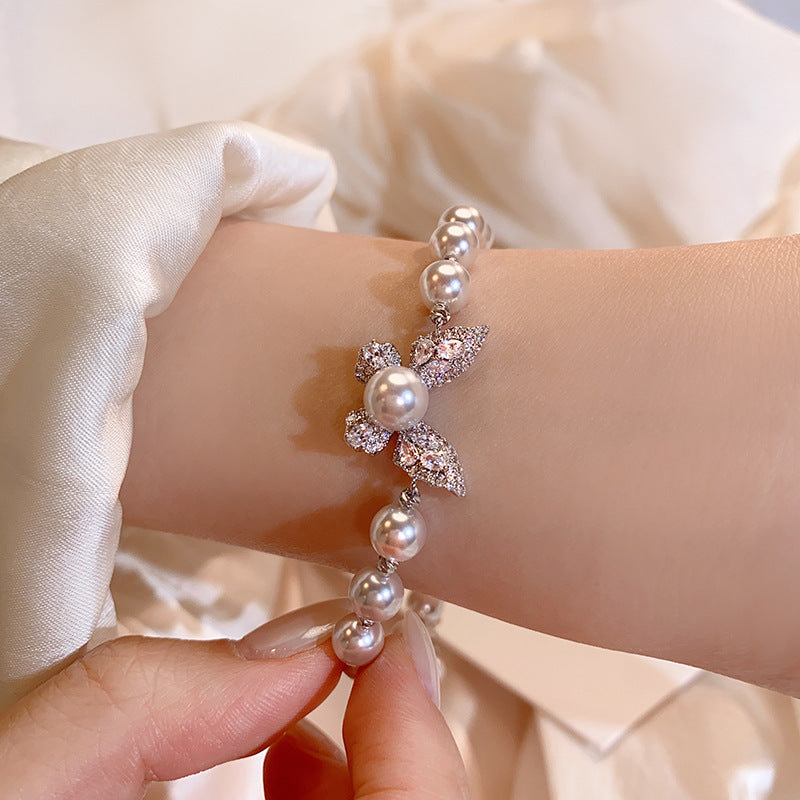 Butterfly Design Pearl Bracelet