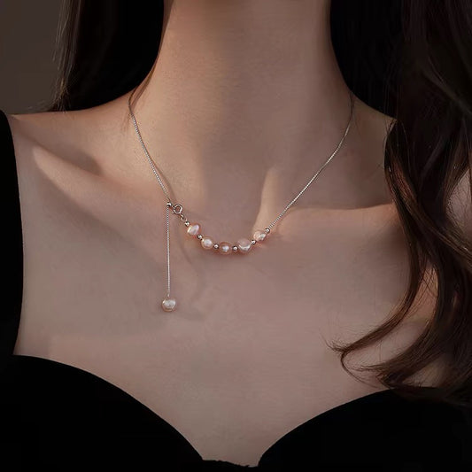 Pearl simple lavender design collarbone chain