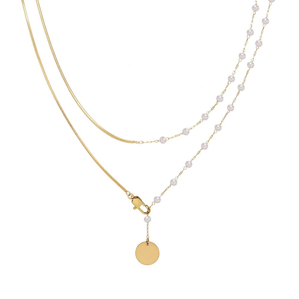 Romantic Double Pearl Design Necklace