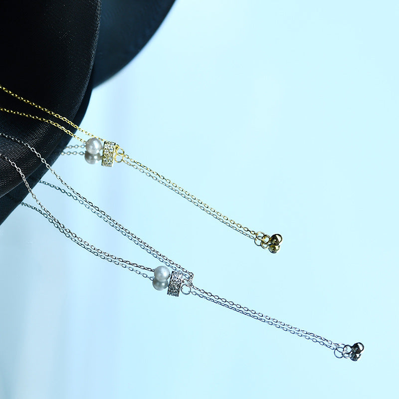 Pearl small waist fringed collarbone chain