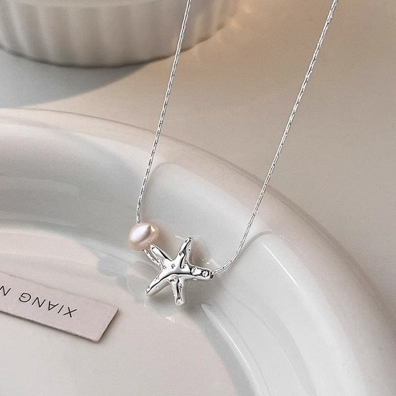 Starfish design pearl necklace