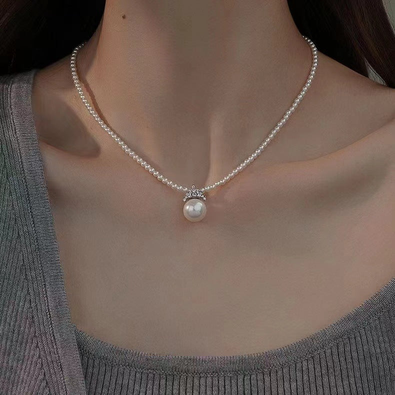 Shijia Pearl Crown Design Necklace
