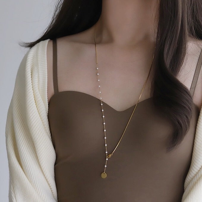 Romantic Double Pearl Design Necklace