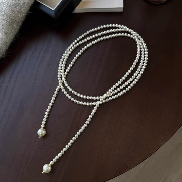 Pearl long necklace