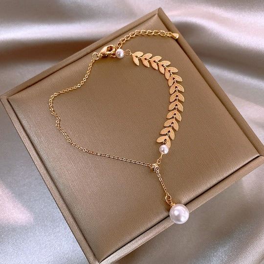 Wheat ear design pearl bracelet