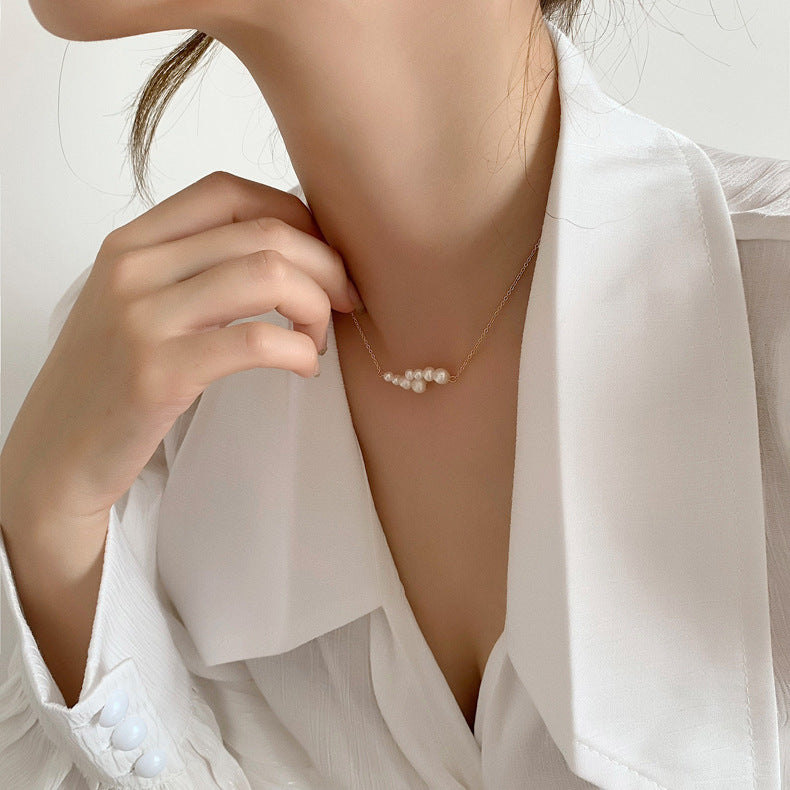 Cross Design Pearl Necklace