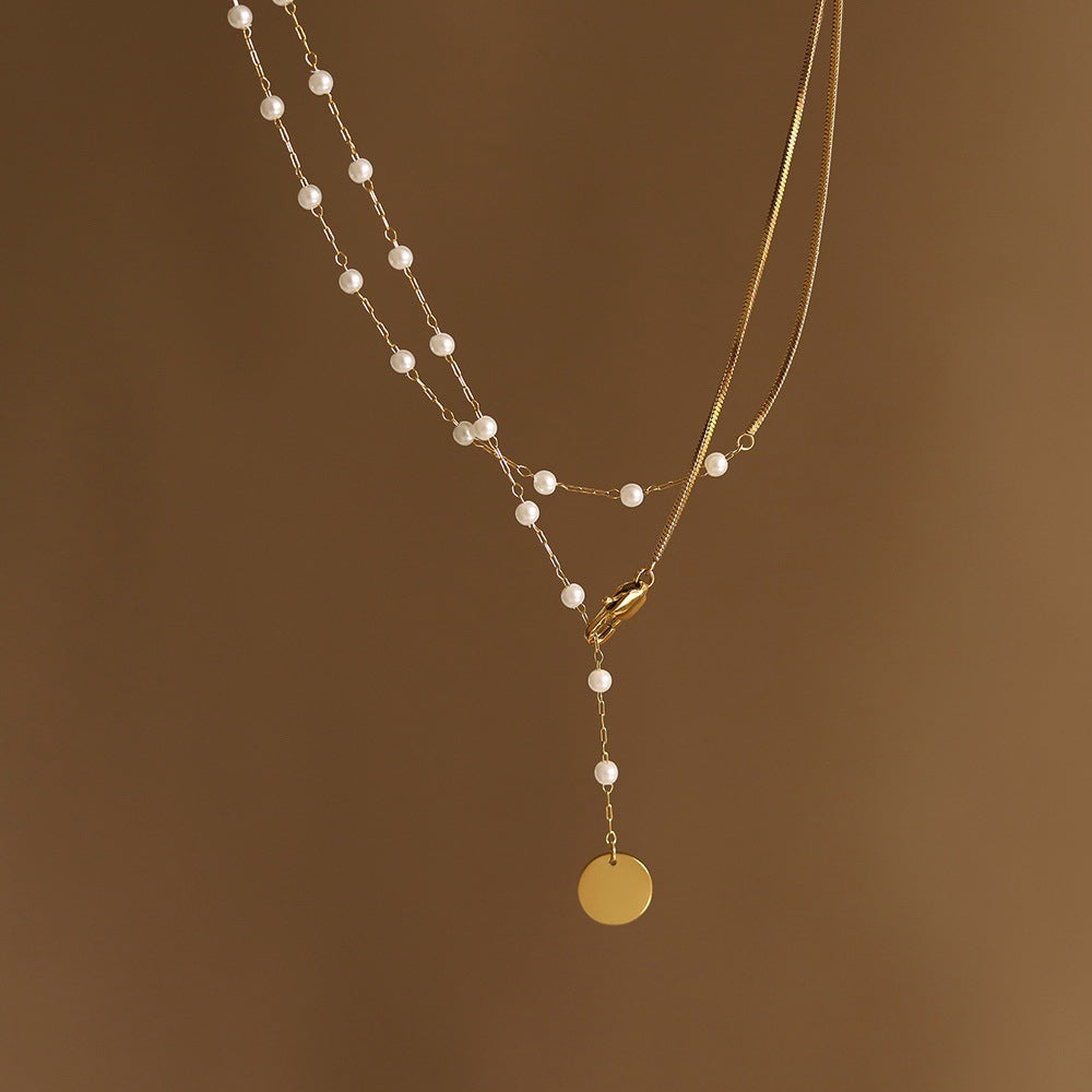 Romantic Double Pearl Design Necklace