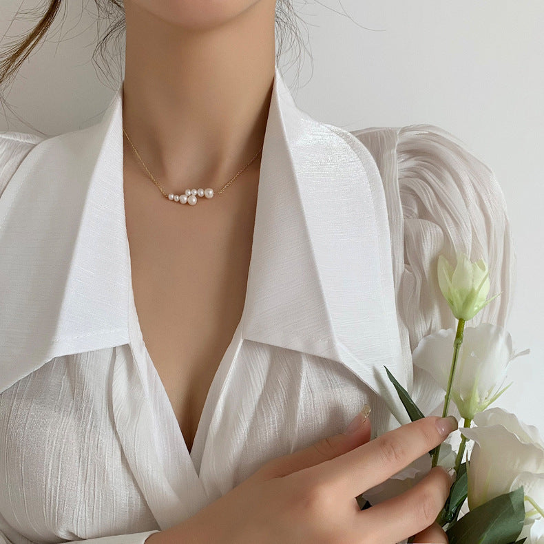 Cross Design Pearl Necklace
