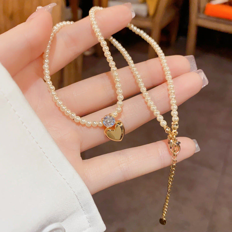 Love pearl versatile design necklace
