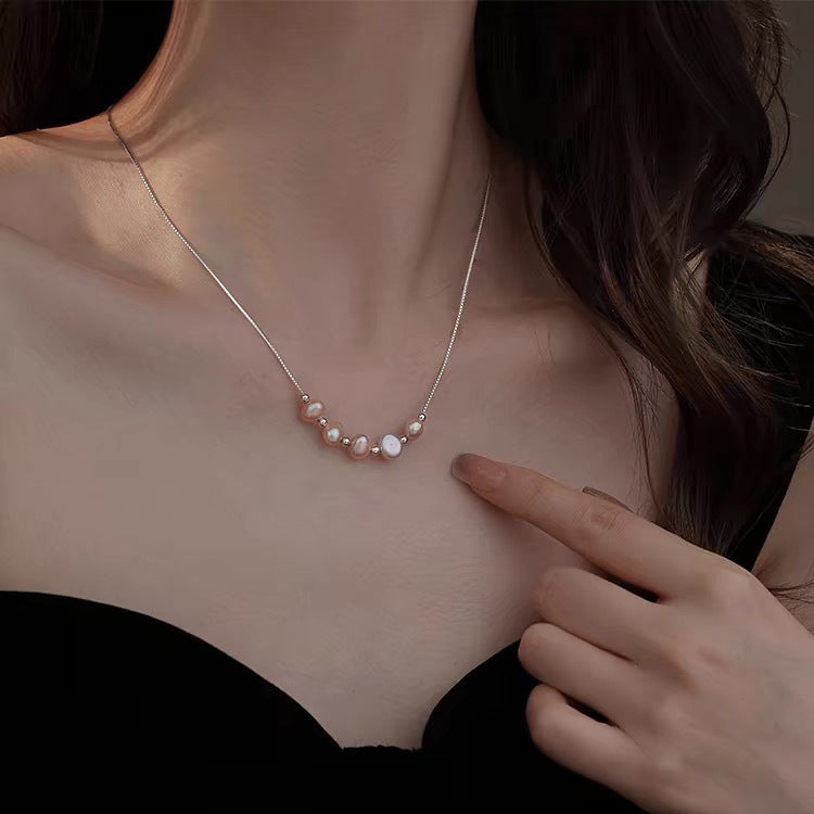 Pearl simple lavender design collarbone chain