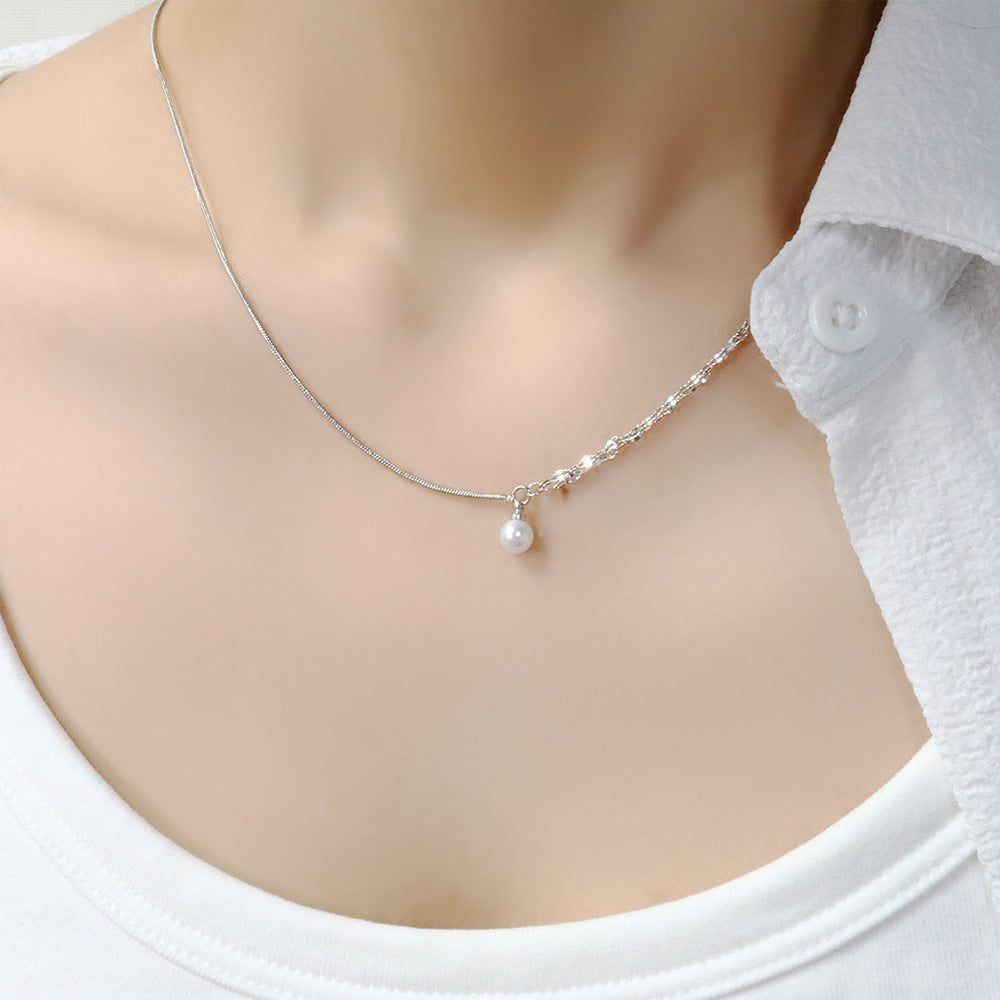 Double design pearl necklace