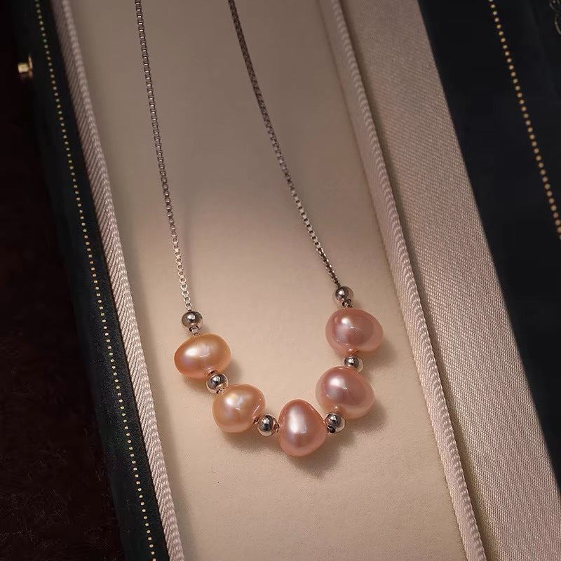 Pearl simple lavender design collarbone chain