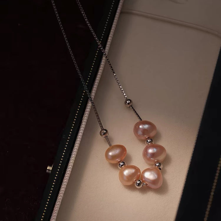 Pearl simple lavender design collarbone chain