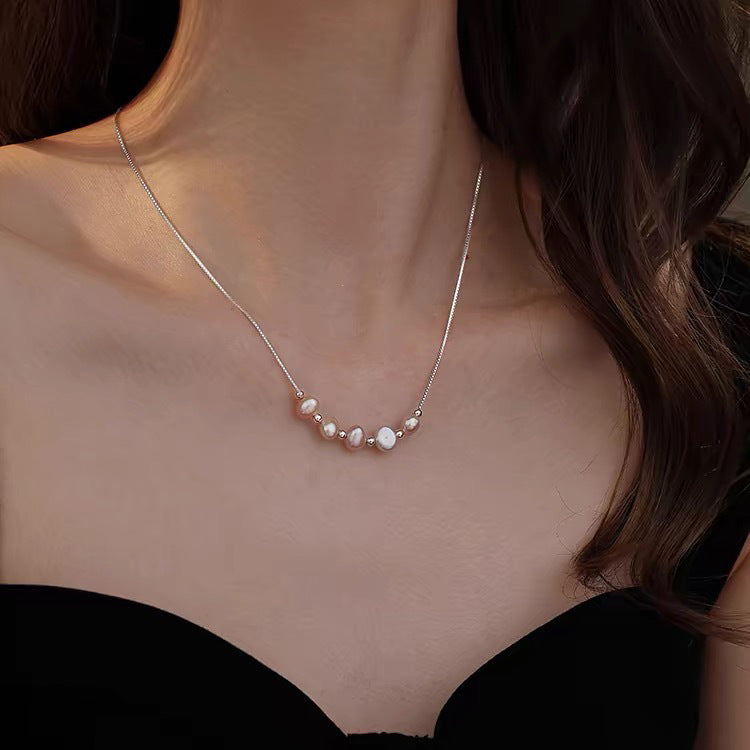 Pearl simple lavender design collarbone chain
