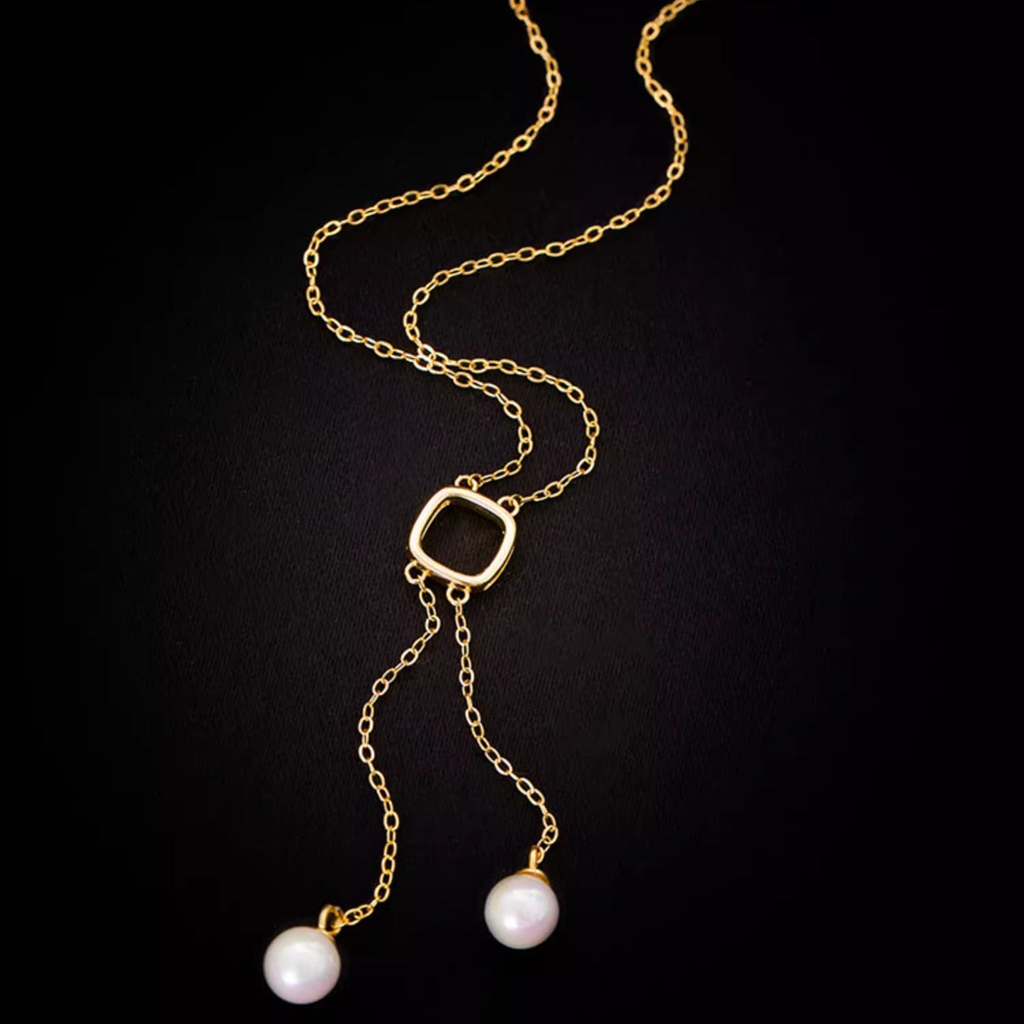 Double Pearl Tassel Necklace