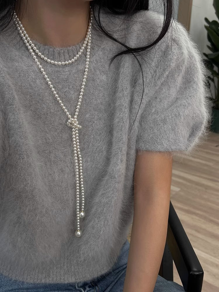 Pearl long necklace