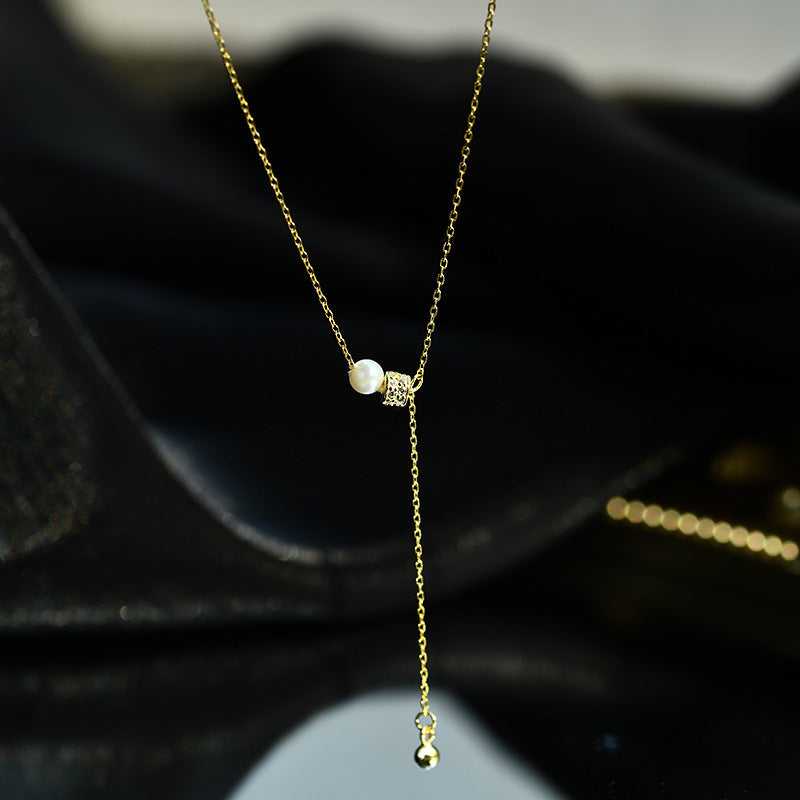 Pearl small waist fringed collarbone chain