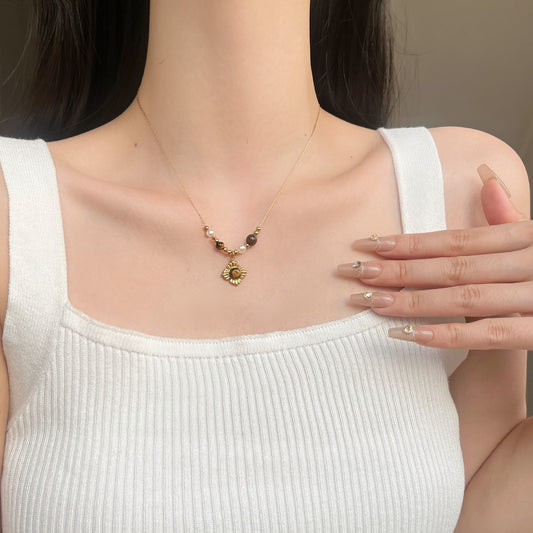 Maillard Vintage Tiger's Eye Pearl Necklace