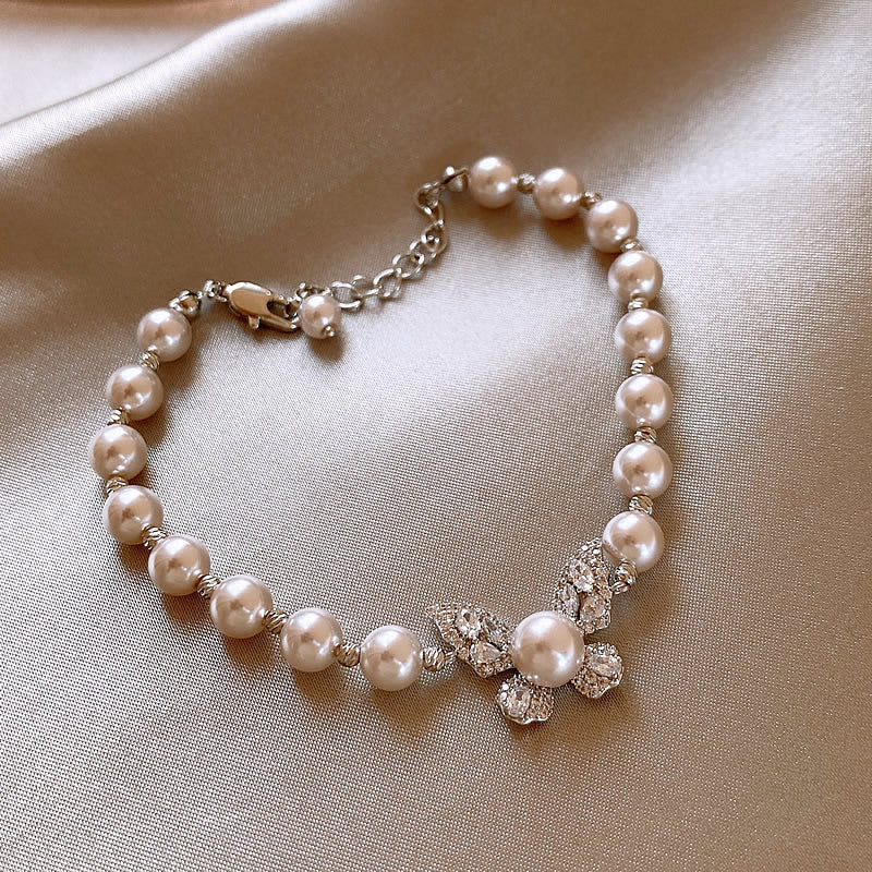 Butterfly Design Pearl Bracelet