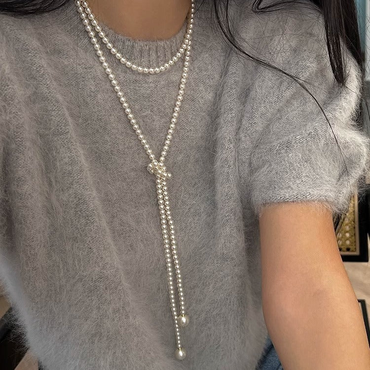 Pearl long necklace