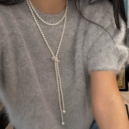 Pearl long necklace