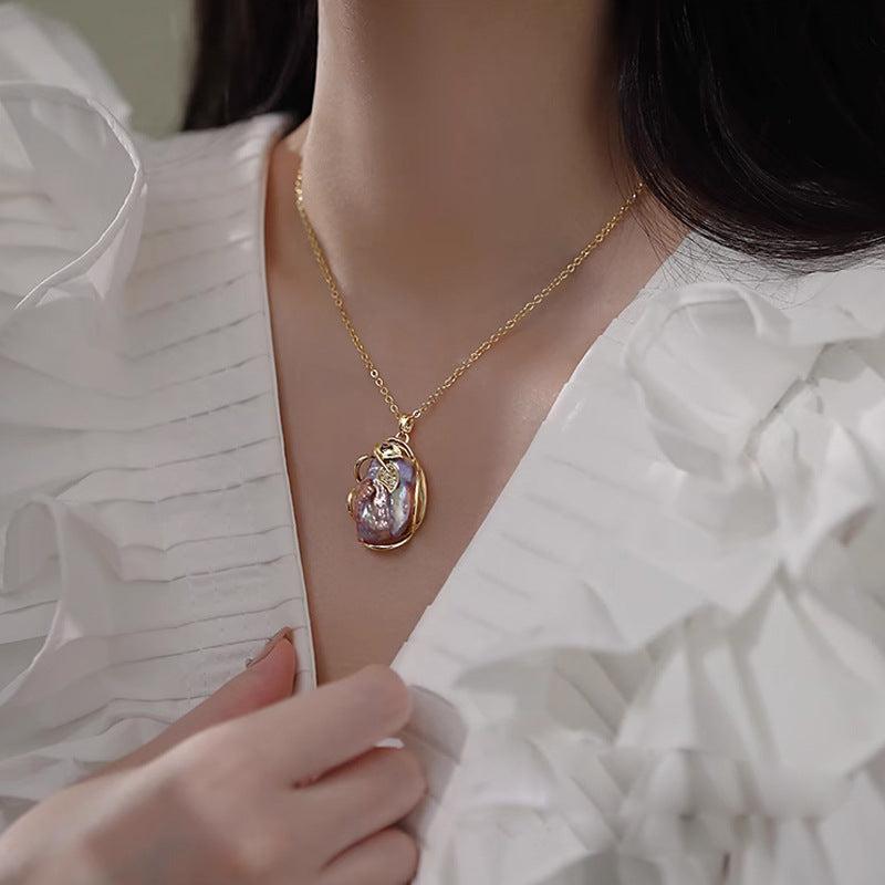 Baroque pearl light luxury design necklace