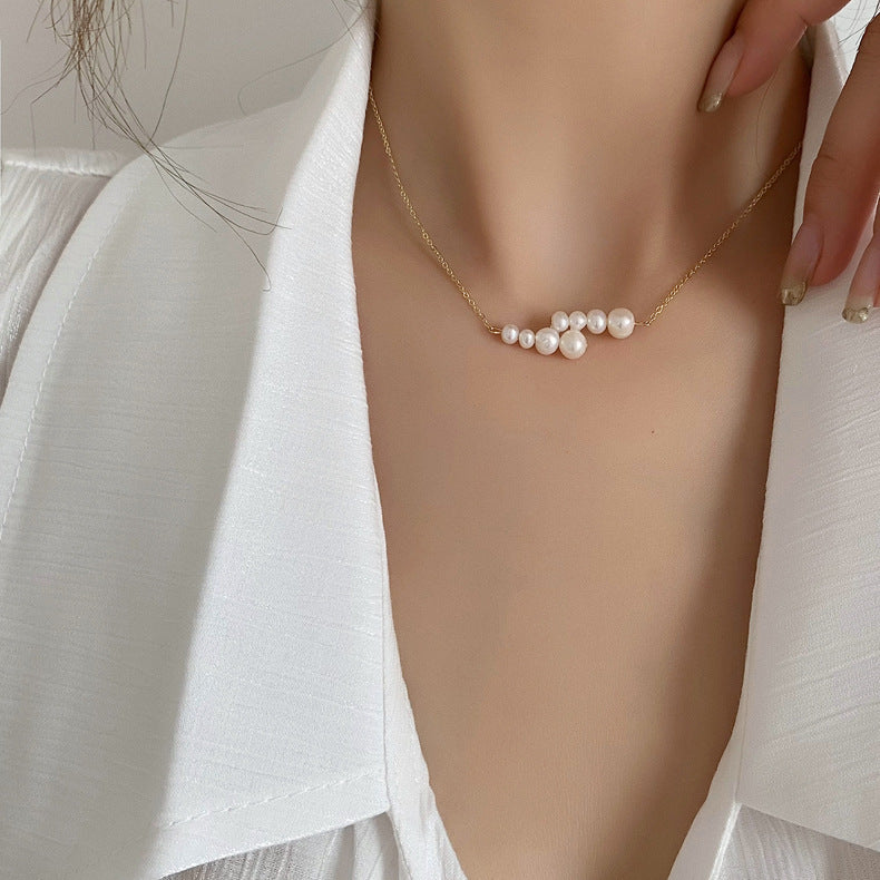 Cross Design Pearl Necklace