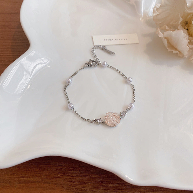 Flower Design Pearl Bracelet