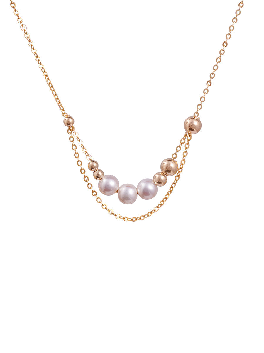 Simple design pearl necklace