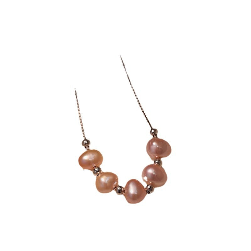 Pearl simple lavender design collarbone chain