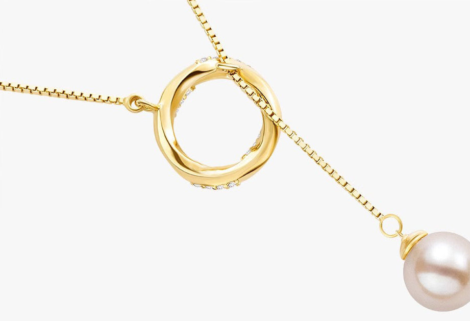Pearl Mobius tassel design necklace