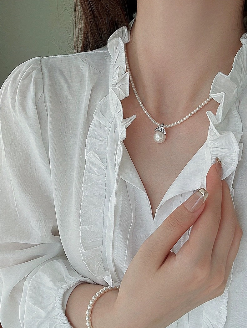 Shijia Pearl Crown Design Necklace