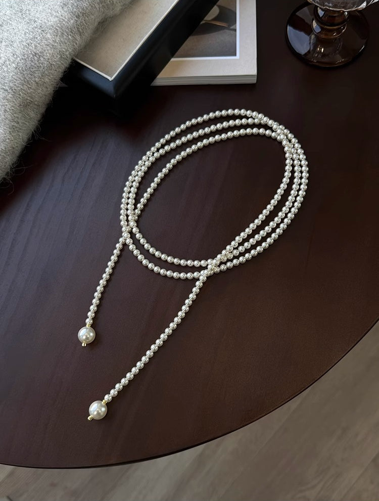 Pearl long necklace